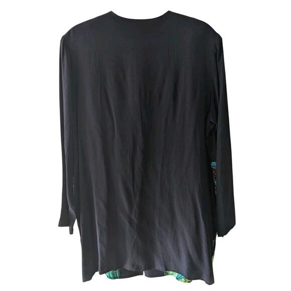 VTG Diane Gilman Silk Top L Sequin Tropical Flowers Cheetah Print 90s Maximalist - Picture 4 of 15